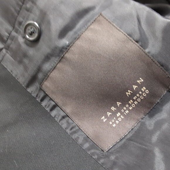 Zara Man Black Blazer Minimal Basics, Size 38 - Picture 3 of 8